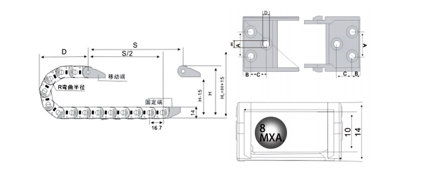 10系列便捷型拖鏈參數(shù) 10系列便捷型拖鏈參數(shù)